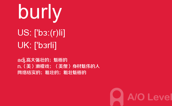 【burly】 - A/O-level备考词汇