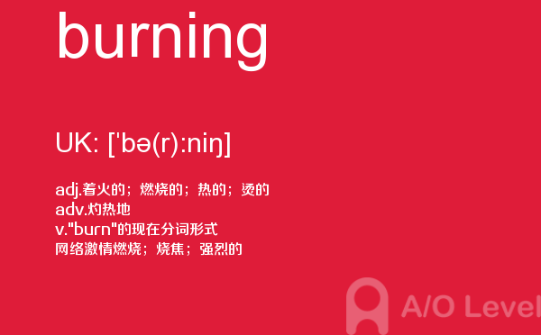 【burning】 - A/O-level备考词汇