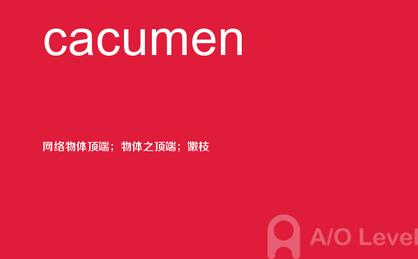 【cacumen】 - A/O-level备考词汇